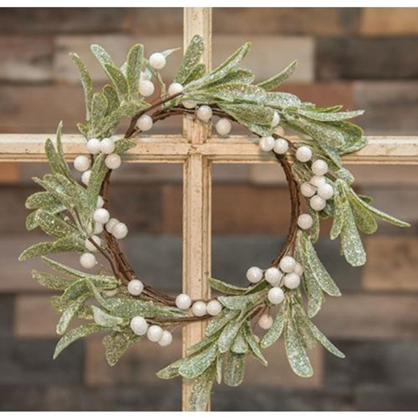 Cwi Frosted Mistletoe Wreath Fisb71370