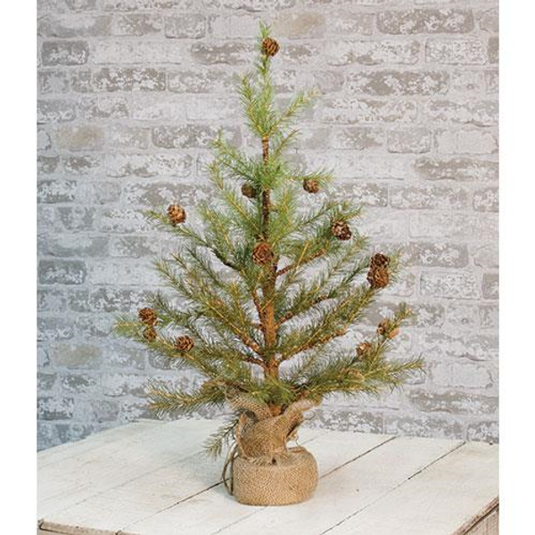 Cwi Feather Pinecone Tree With Burlap Base 24 Fxp30114