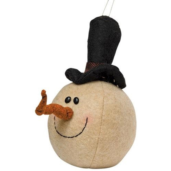 Cwi Fabric Snowman Head Ornament Gad414