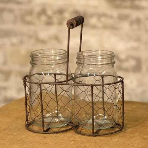 Cwi 2 Glass Jars With Wire Carrier Gq160903