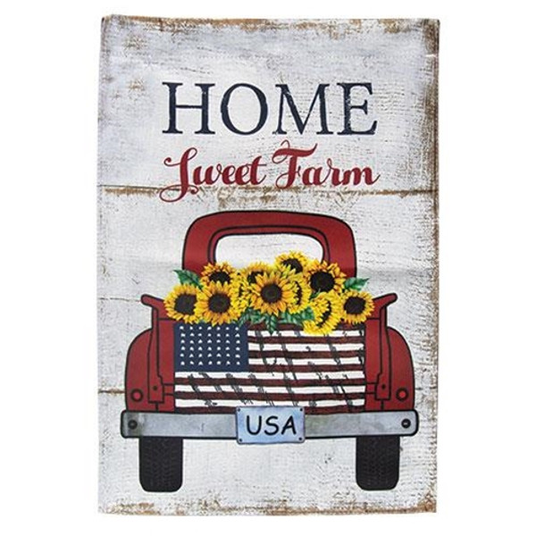 Home Sweet Farm Red Truck Garden Flag G1360By Cwi Gifts