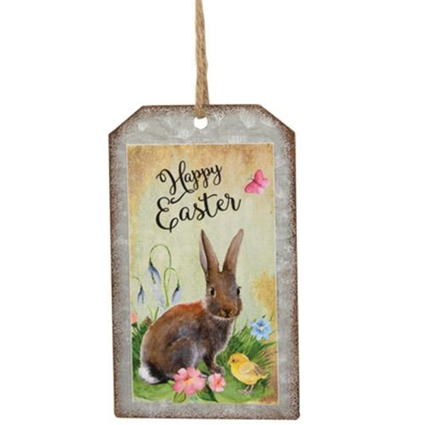 Happy Easter Bunny Metal Tag Ornament G90869 By Cwi Gifts