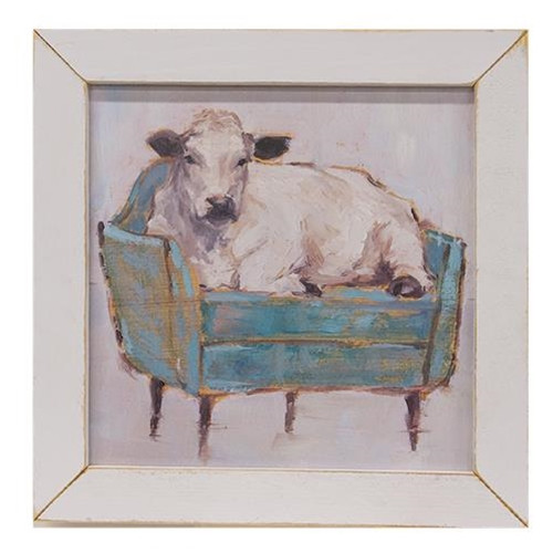 Cow Potato Print White Wash Frame G144144D By Cwi Gifts