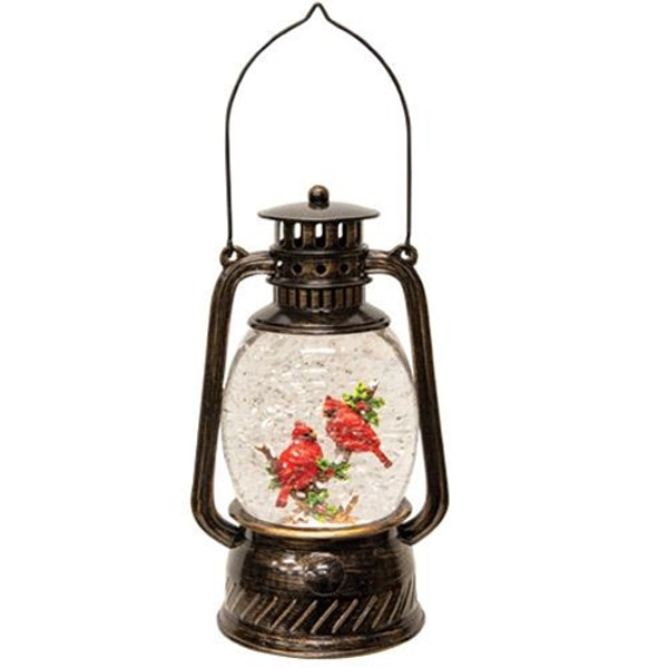 Lighted Cardinal Water Globe Lantern 2 Assorted G2548300 By Cwi Gifts
