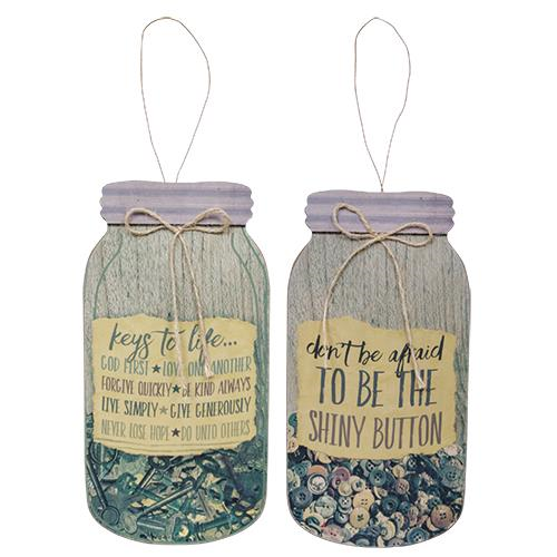 Button Key Mason Jar 2 Assorted G33547 By Cwi Gifts