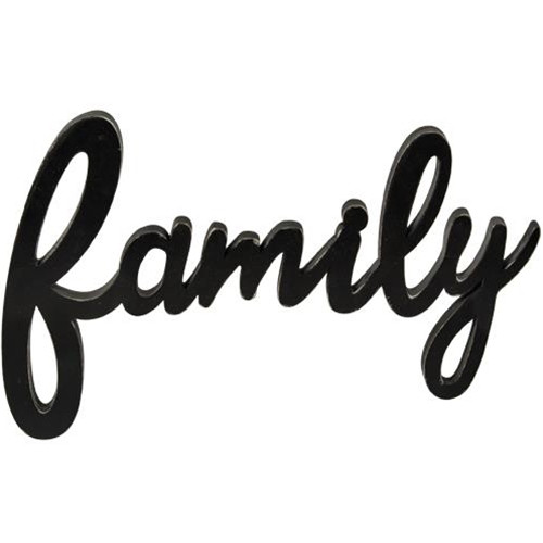 Hanging Black Script Family Sign G35425 By Cwi Gifts