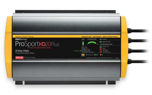 Promariner Prosport Hd 20 Gen4 20 Amp Battery Charger 12 24 36V 3 Bank 120V Input Prm44021