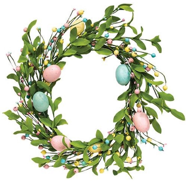 Cwi Gifts Ft27600 Easter Eggs Herb Leaves Wreath 20