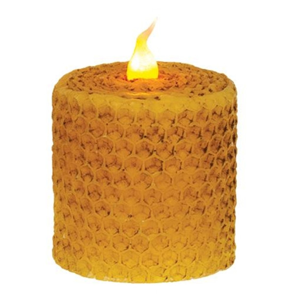 Cwi Gifts Glas11267T Wrapped Honeycomb Led Votive 2 X 2