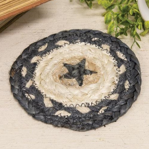 Cwi G54014 Primitive Pewter Star Braided Coaster