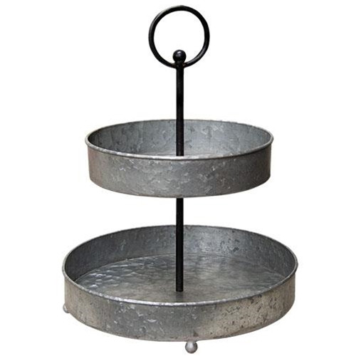 Cwi G65165 Galvanized Metal Two Tiered Tray