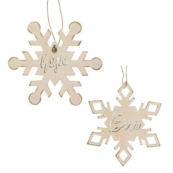 Cwi Gifts G35706 Brr Hope Snowflake Ornaments Set Of 2