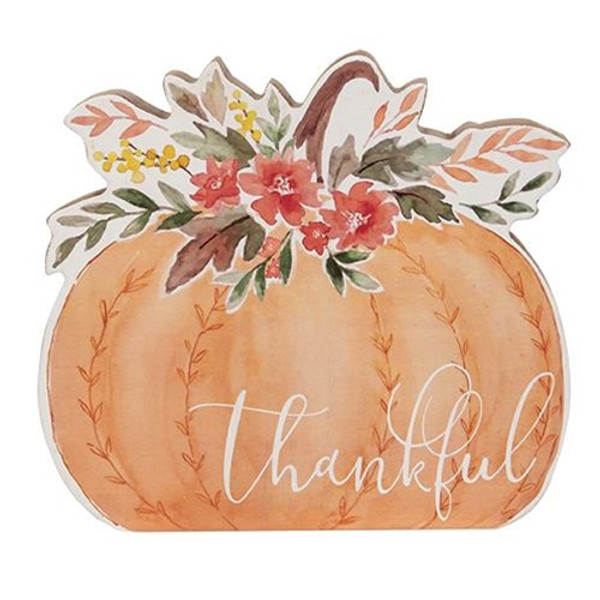 Cwi Gifts G91032 Thankful Chunky Watercolor Pumpkin Sitter