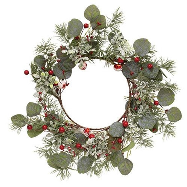 Cwi Gifts Ft28030 Snowy Holiday Red Berry Bell Wreath
