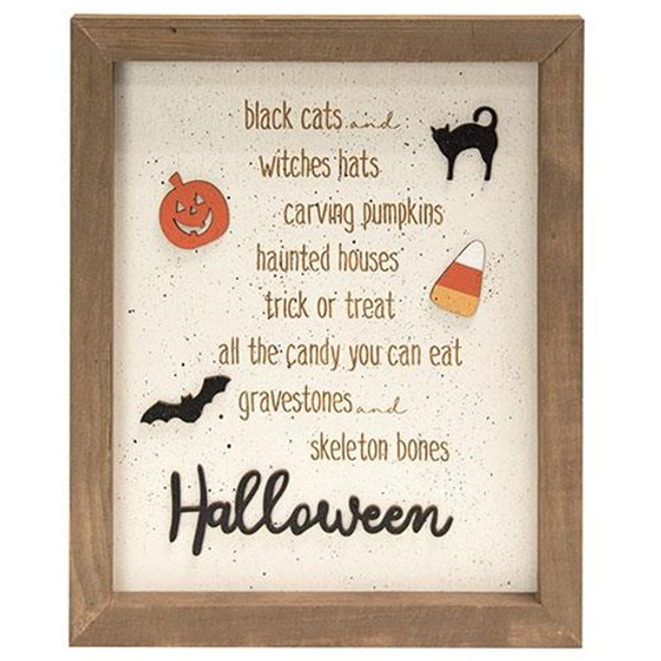 Cwi Gifts G35714 Black Cats And Witches Hats Dimensional Wooden Sign