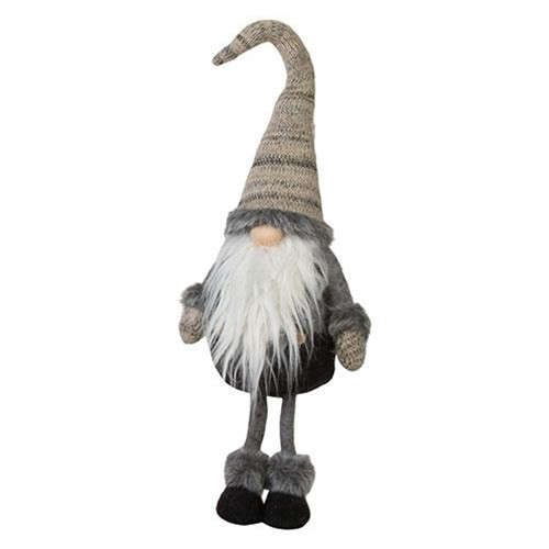 Cwi Gifts Gzoe2043 Small Standing Plush Gray Santa Gnome