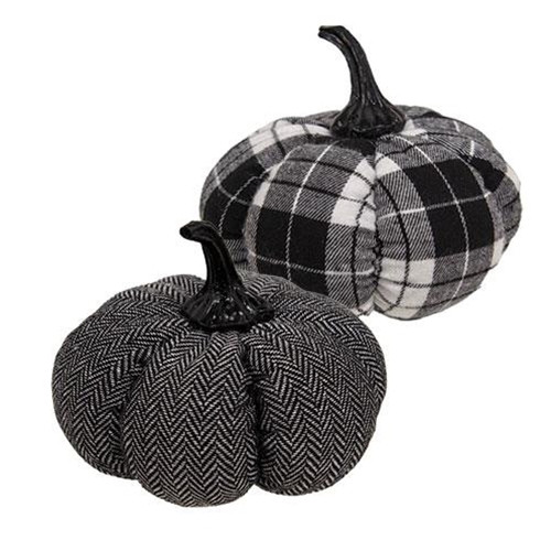 Cwi Gifts Gadc2708 Medium Plush Black White Pumpkin 2 Asstd. Pack Of 2