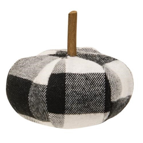Cwi Gifts Gcs38232 Black White Buffalo Check Stuffed Pumpkin 3