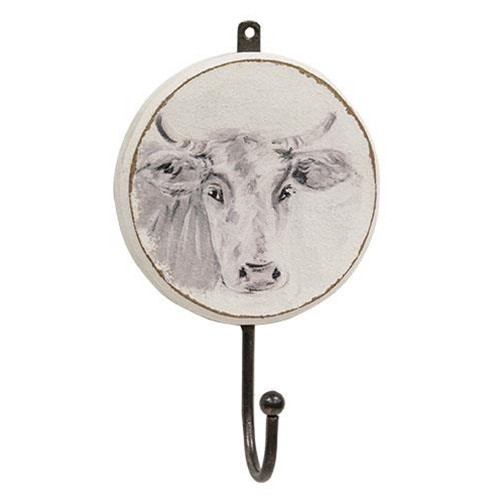 Cwi Gifts G65219 Wooden Farmhouse Cow Wall Hook