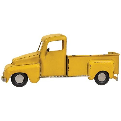 Cwi Gifts G20Dn073Y Yellow Distressed Metal Wall Truck