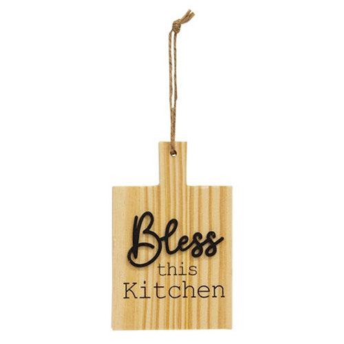 Cwi Gifts G35862 Bless This Kitchen Natural Cutting Board Ornament