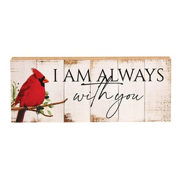 Cwi Gifts G22894 I Am Always With You Cardinal Block