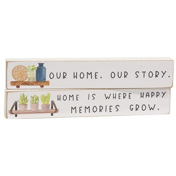 Cwi Gifts G35770 Our Home Our Story Mini Stick 2 Asstd.Pack Of 2