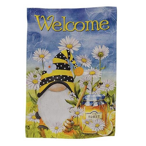 Welcome Honeybee Gnome Garden Flag G10220121 By Cwi Gifts