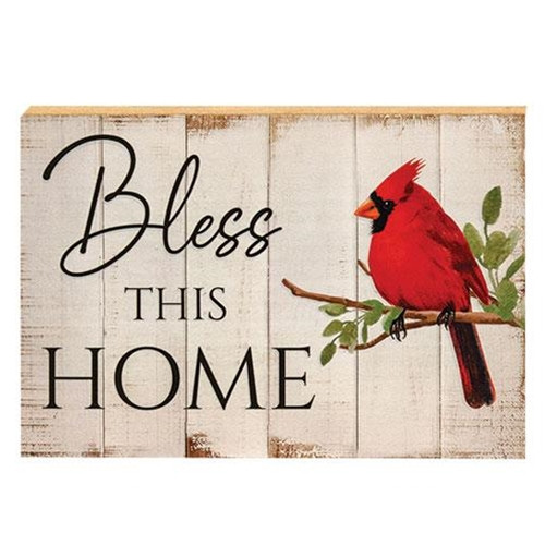 Bless This Home Cardinal Block G22899 By Cwi Gifts