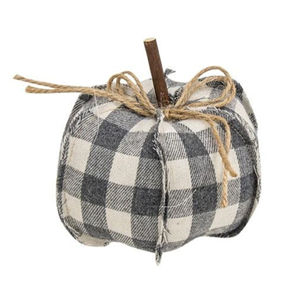 Gray Buffalo Check Stuffed Pumpkin 4 75 Gcs38332 By Cwi Gifts