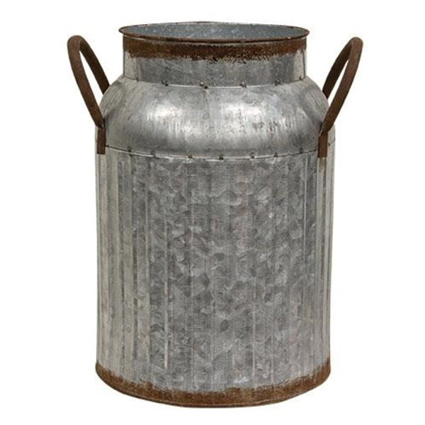 Distressed Metal Ribbed Milk Can Large Ghdy18154L By Cwi Gifts