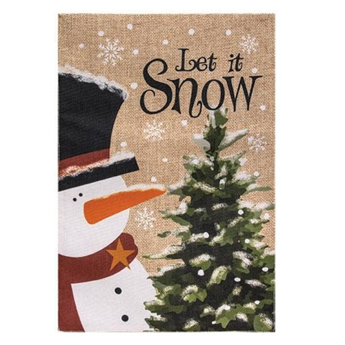 Cwi Gifts G10220135 Let It Snow Burlap Garden Flag