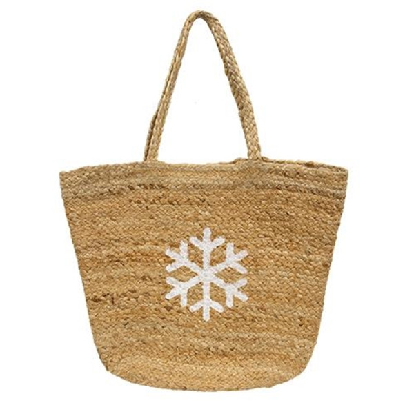 Cwi Gifts G60972 Snowflake Jute Tote