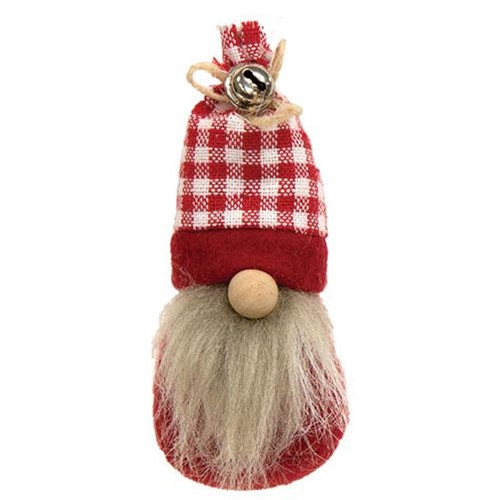 Cwi Gifts Gm29860 Red White Gingham Hat Gnome Sitter