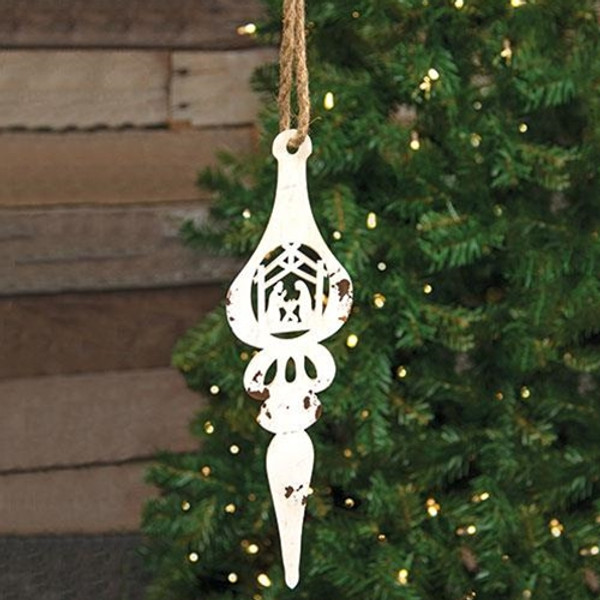 Cwi Gifts Gm30133 Distressed Metal Nativity Silhouette Hanger
