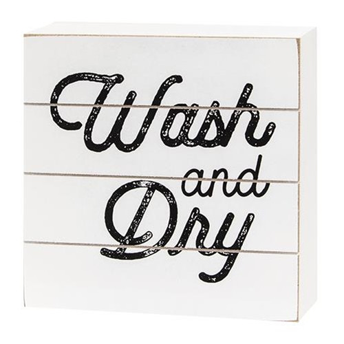 Cwi Gifts G36284 Wash And Dry Shiplap Box Sign