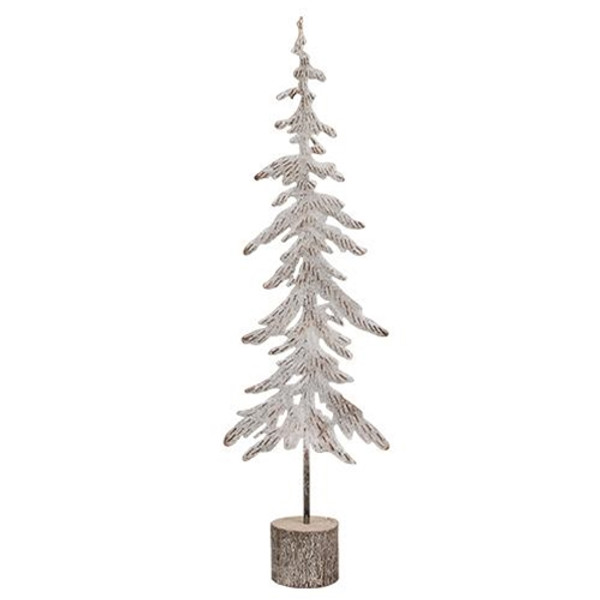 Cwi Gifts G60439 Medium White Washed Metal Christmas Tree