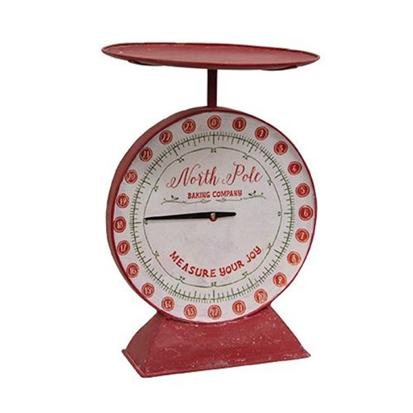 Cwi Gifts G60449 North Pole Baking Company Red Metal Scale