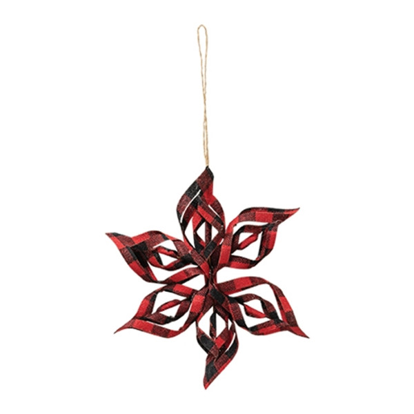 Cwi Gifts Grja3079 Red Plaid Snowflake Ornament