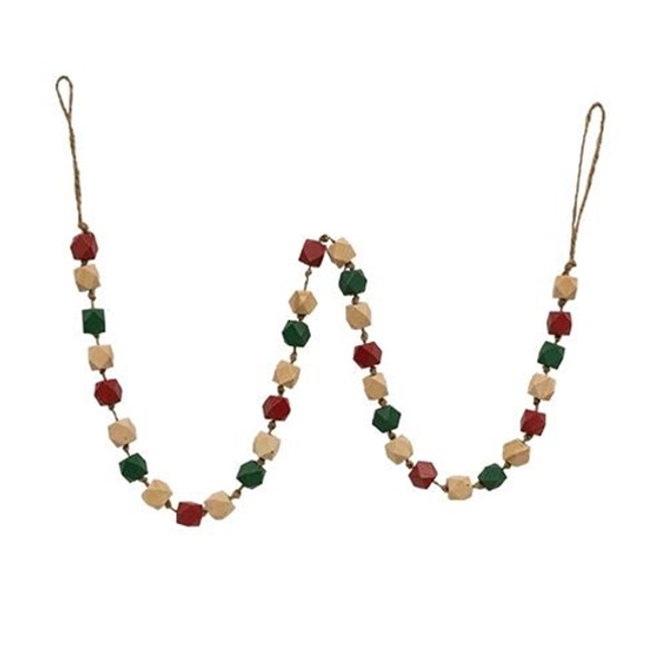 Cwi Gifts Grjax2034 Holiday Geometric Wood Beaded Garland 40
