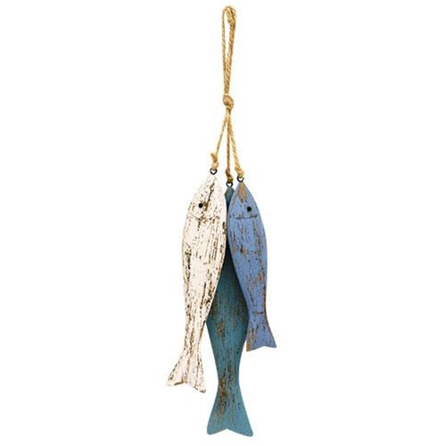 Cwi Gifts G103291 Hanging Distressed Wooden Fish Trio