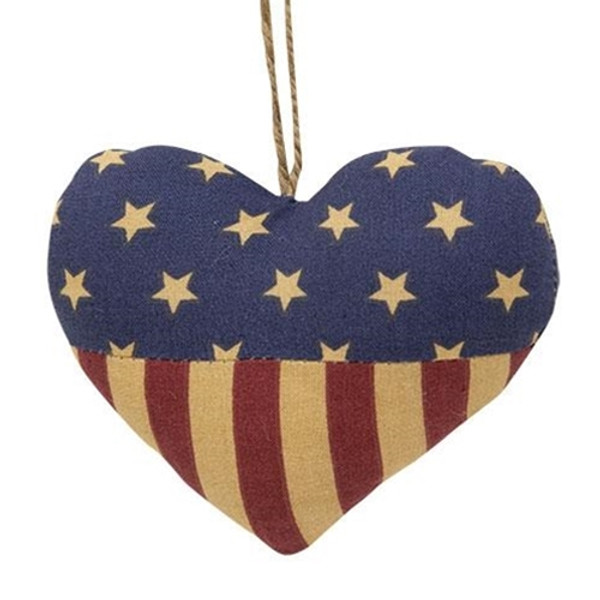 Cwi Gifts G15571 Patriotic Heart Fabric Ornament