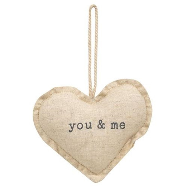 Cwi Gifts G15642 You Me Fabric Heart Ornament 2 Assorted Pack Of 2