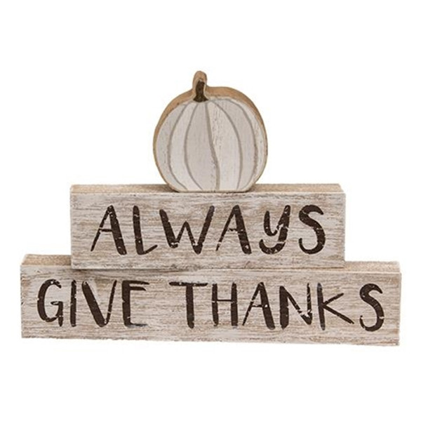 Cwi Gifts G36312 Set Of 3 Always Give Thanks Pumpkin Blocks