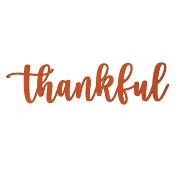 Cwi Gifts G36357 Orange Thankful Hanging Script Sign