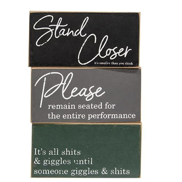 Cwi Gifts G36386 Stand Closer Block 3 Assorted Pack Of 3