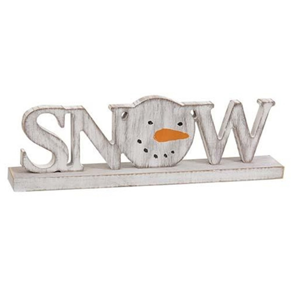 Cwi Gifts G36402 Distressed Snowman Snow On Base