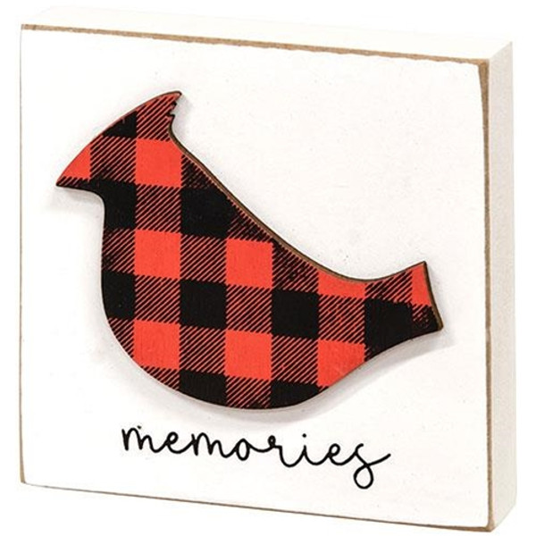 Cwi Gifts G36421 Buffalo Check Cardinal Memories Block