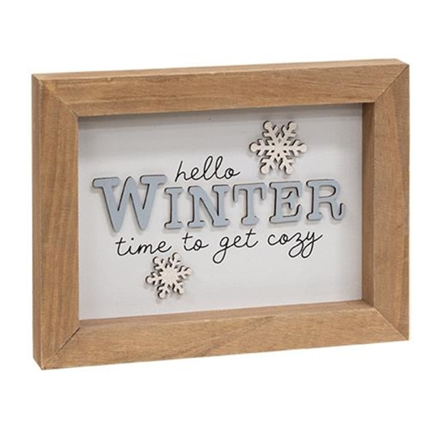 Cwi Gifts G36439 Time To Get Cozy Framed Snowflake Sign