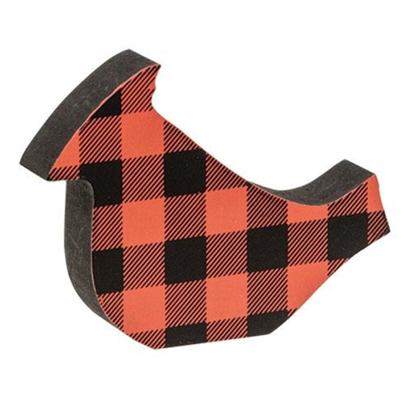 Cwi Gifts G36459 Red Black Buffalo Check Cardinal Sitter
